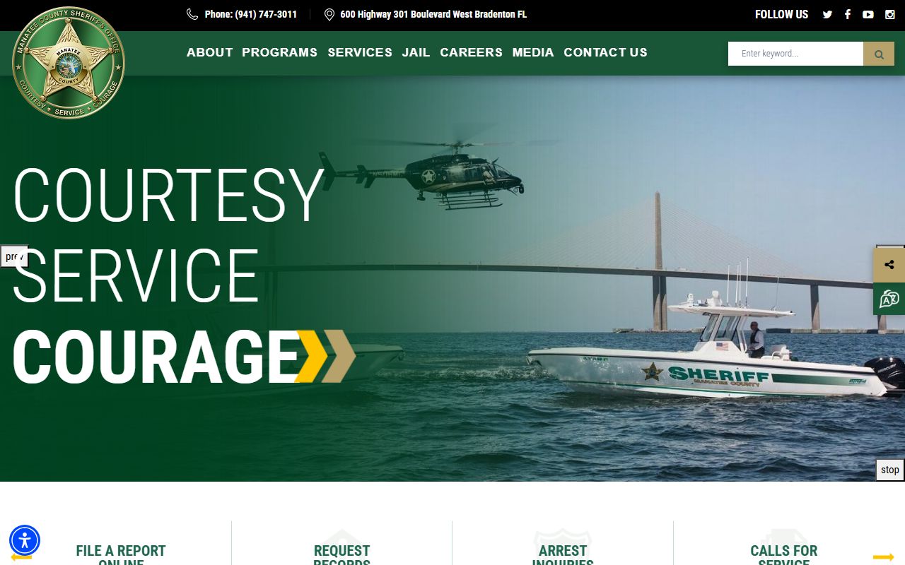 Manatee County Sheriff's Office homepage