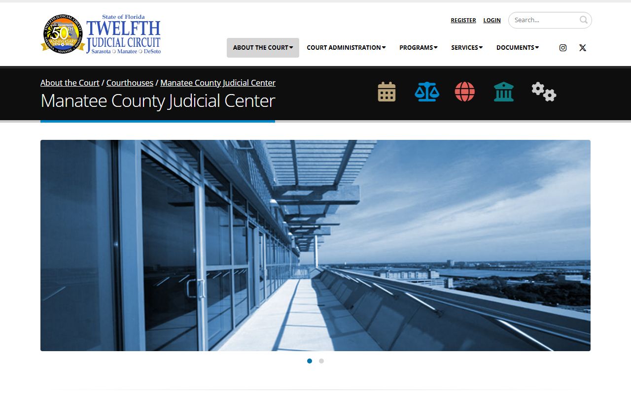 Manatee County Judicial Center page on the Twelfth Judicial Circuit site